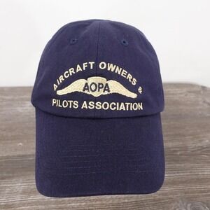 AOPA Aircraft Owner's Pilots Association Hat Cap Strap Back Blue Adjustable